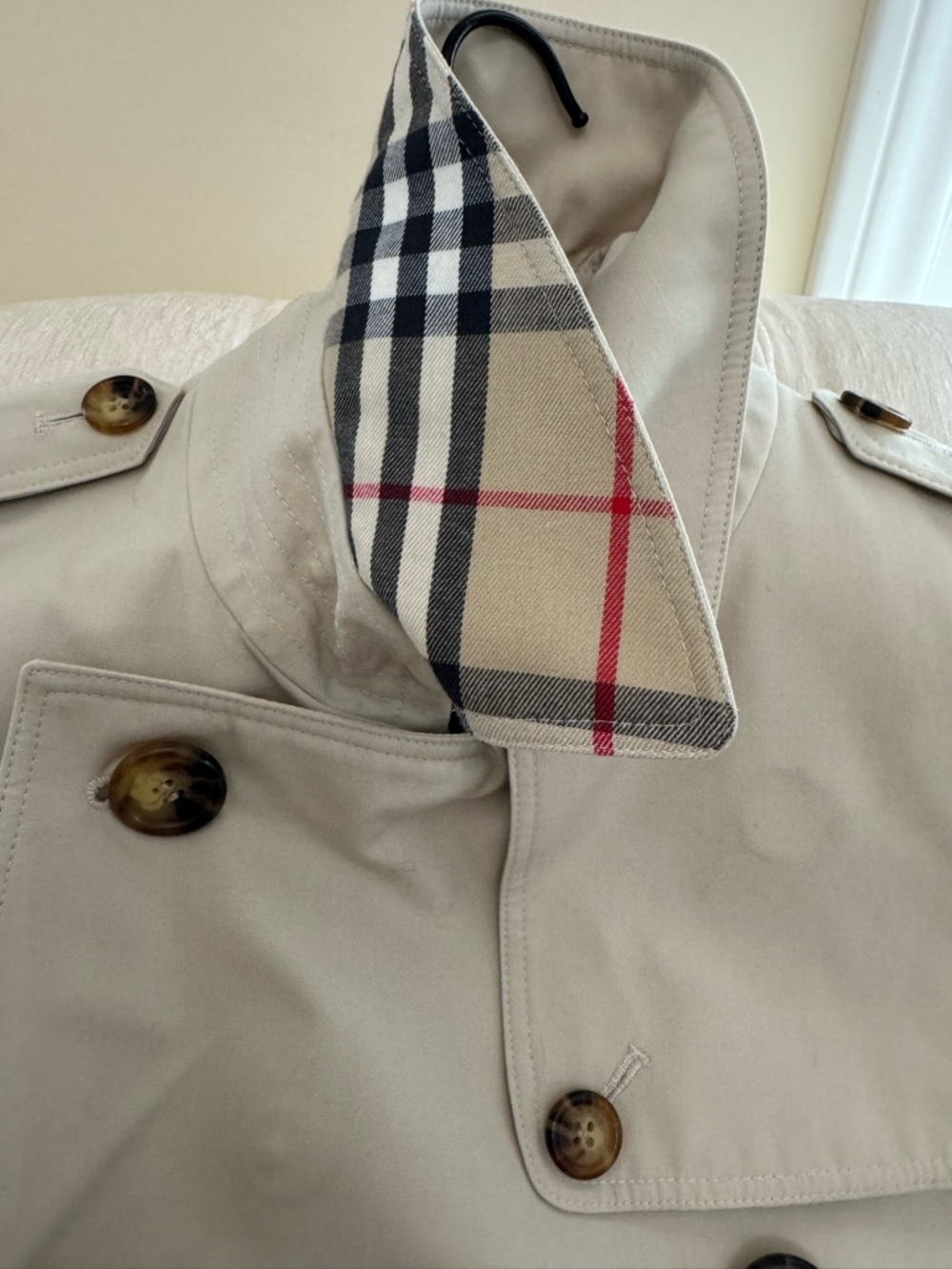 Vintage Burberry Beige Double-Breasted Kensington Trench Coat US Size 8 Slim - Picture 16 of 16